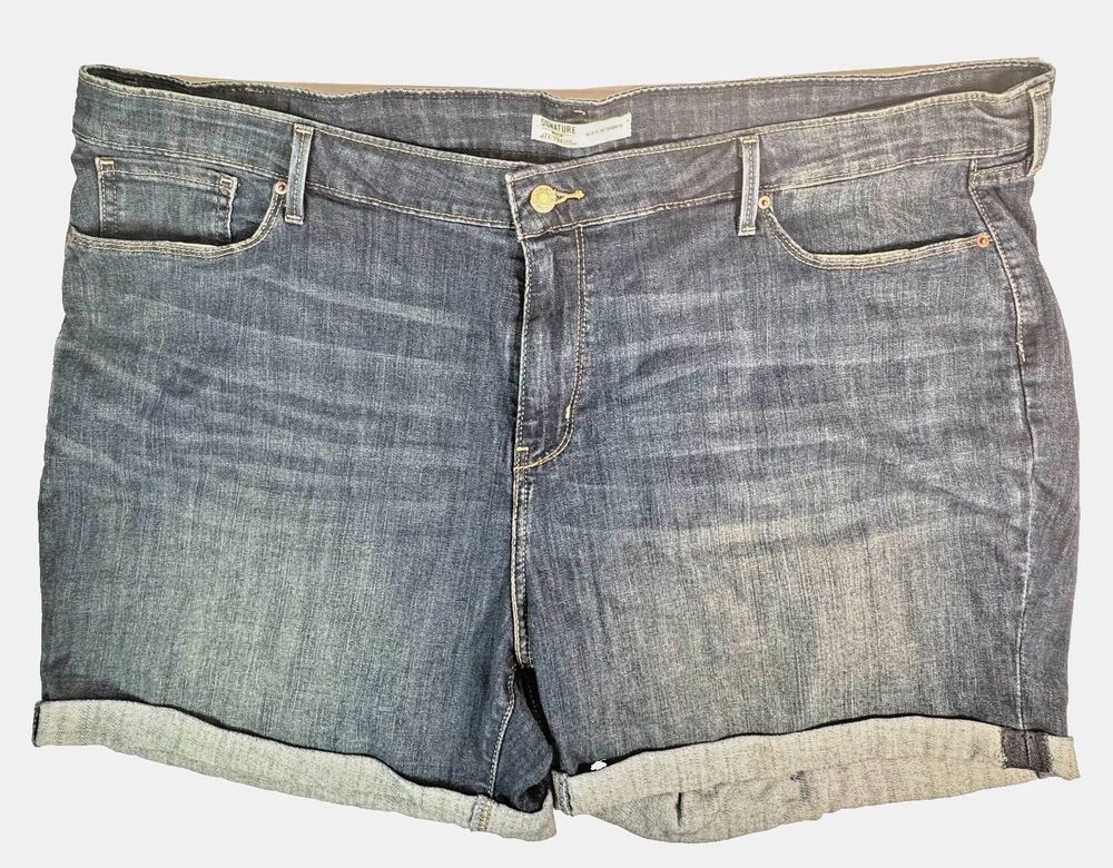 Levi SIgnature Gold Shorts MID-RISE Blue Womens Size 24 W-37